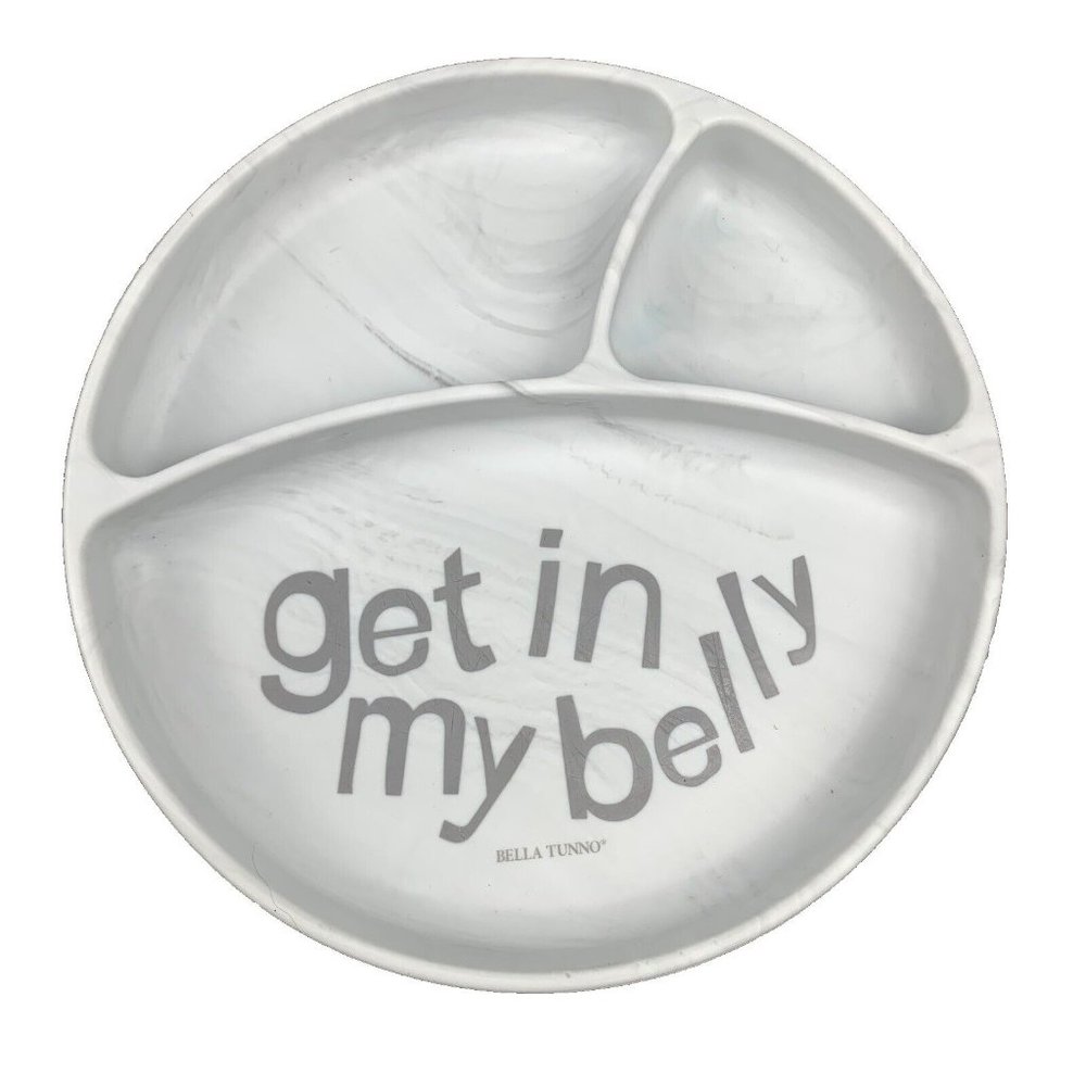 BELLA TUNNO Wonder Plate - Silicone Suction Plates Get In My Belly Marble